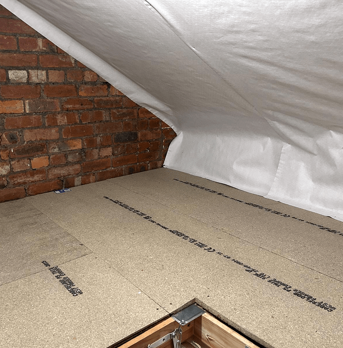 Spacious loft storage with sturdy loft board flooring and an open hatch